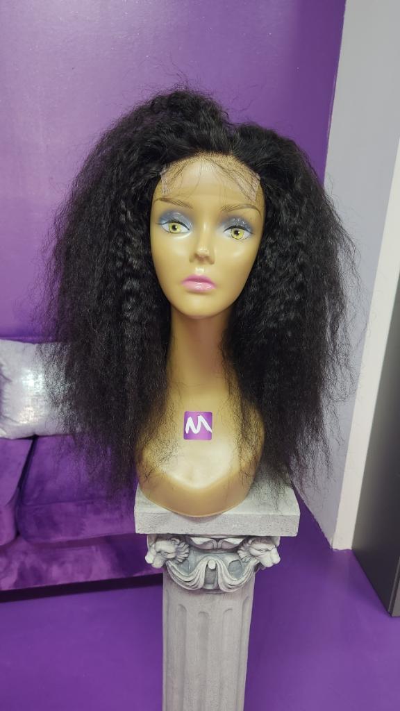 14” Kinky Straight Custom Closure Wig size 22