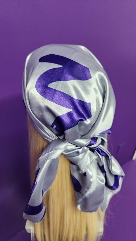 Silver & Purple Signature Summer Square Scarf