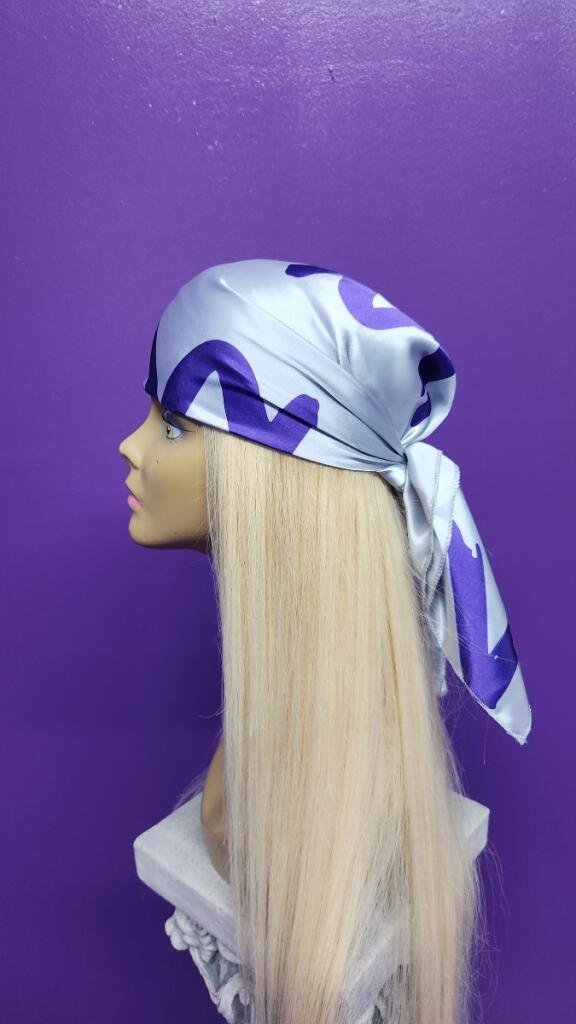 Silver & Purple Signature Summer Square Scarf